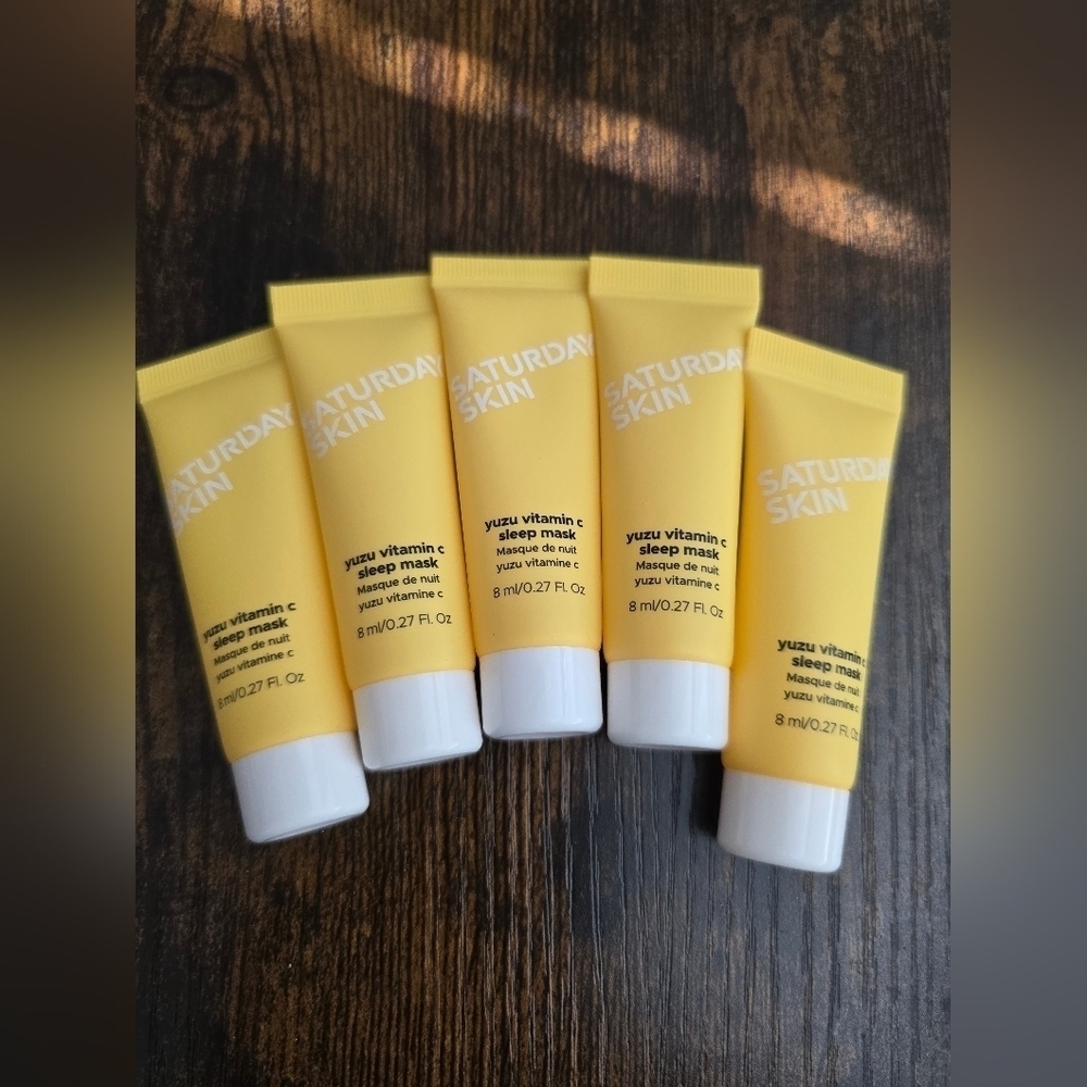 Saturday Skin, Yuzu Vitamin C Sleep Mask, 8ml, BUNDLE of 5, Travel Size